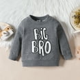 thumbnail image 2 of Toddler Boys Long Sleeve Letter Embroider T Shirt Pullover Tops Clothes Grey 6 Months-9 Months, 2 of 6