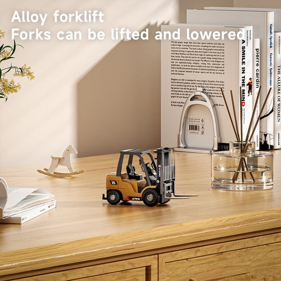 1:64 Premium Alloy Mini RC Forklift – USB-C Rechargeable Pocket Construction Vehicle with LED Lights, Realistic Mechanical Lifting, Desktop Dioramas & Collectible Micro-Building Display