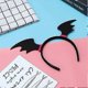 thumbnail image 3 of Bat Wings Headband, Cloth Hair Band Bat Dress Up Wings Headband Halloween Party Cosplay Costume, 3 of 5
