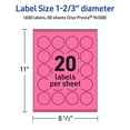 thumbnail image 6 of Avery Printable Round Labels, Bright Pink, 1-2/3" Diameter, 1,600ct, 6 of 11