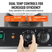 KFFKFF Double Head Commercial Waffle Maker, Round Belgian Waffle Cooking Device, 2460W, Non-Stick, with Temperature and Timer Settings, Ideal for Cafes, Bakeries, Snack Shops, and Home Use