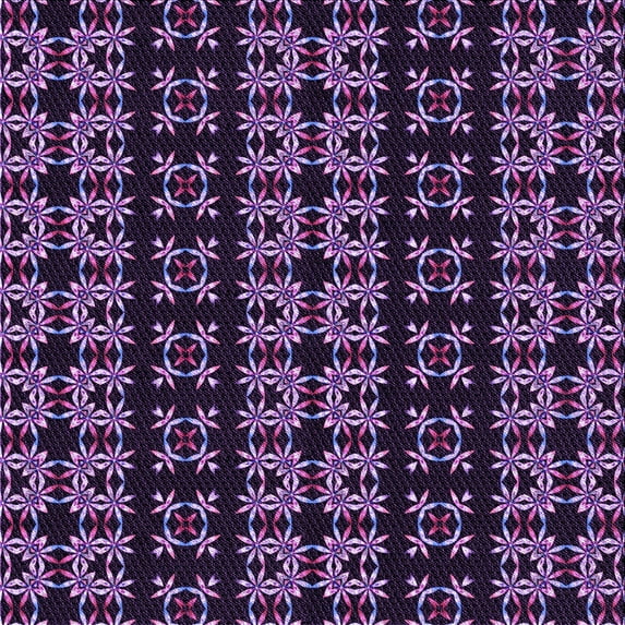 Ahgly Company Indoor Square Patterned Deep Purple Area Rugs, 5' Square