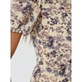thumbnail image 5 of INSPIRE CHIC Women's Floral Patterned Smocked Square Neck Ruffle Swing Beach Boho Maxi Dress XS Beige Purple, 5 of 6