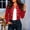 Red, variant on YVNAURA Blazer Jackets for Women Stand Collar Cropped Double Breasted – Open Front Slim Long Sleeve Lightweight Business Casual Work Office Coat with Pockets, Khaki,L