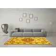 thumbnail image 3 of Ahgly Company Machine Washable Indoor Round Persian Yellow Traditional Area Rugs, 8' Round, 3 of 4