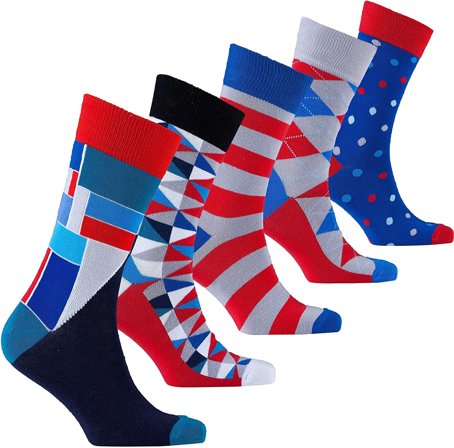 Gallery Seven Men's Funky Colorful Dress Socks Pack of 12