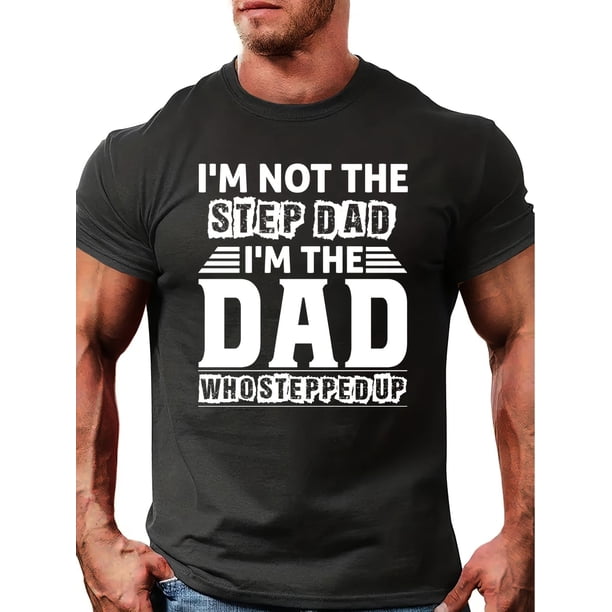 Camiseta cómoda y elegante con estampado de letras "Fashion Dad" para hombre, ropa de verano para exteriores, tops, regalos y camisetas informales.