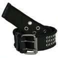 thumbnail image 1 of Frayed Jewel Studded Black Web Double Grommet Belt, 1 of 2