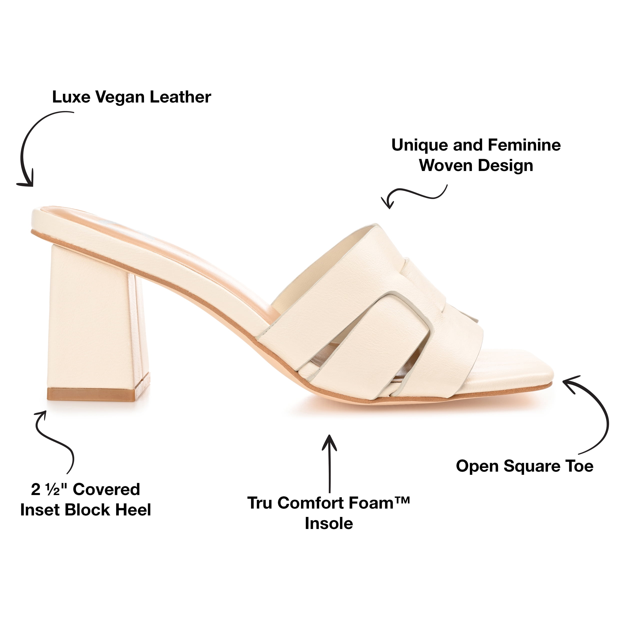 Journee Womens Renatta Open Square Toe Block Heel Dress Sandals