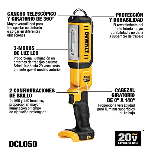 DEWALT 20V MAX LED Work Light Hand Held Tool Only DCL050