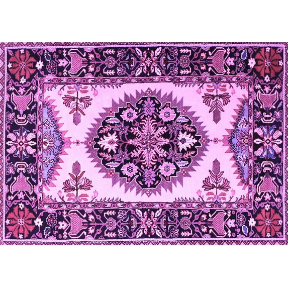 Ahgly Company Indoor Rectangle Persian Purple Traditional Area Rugs, 4' x 6'