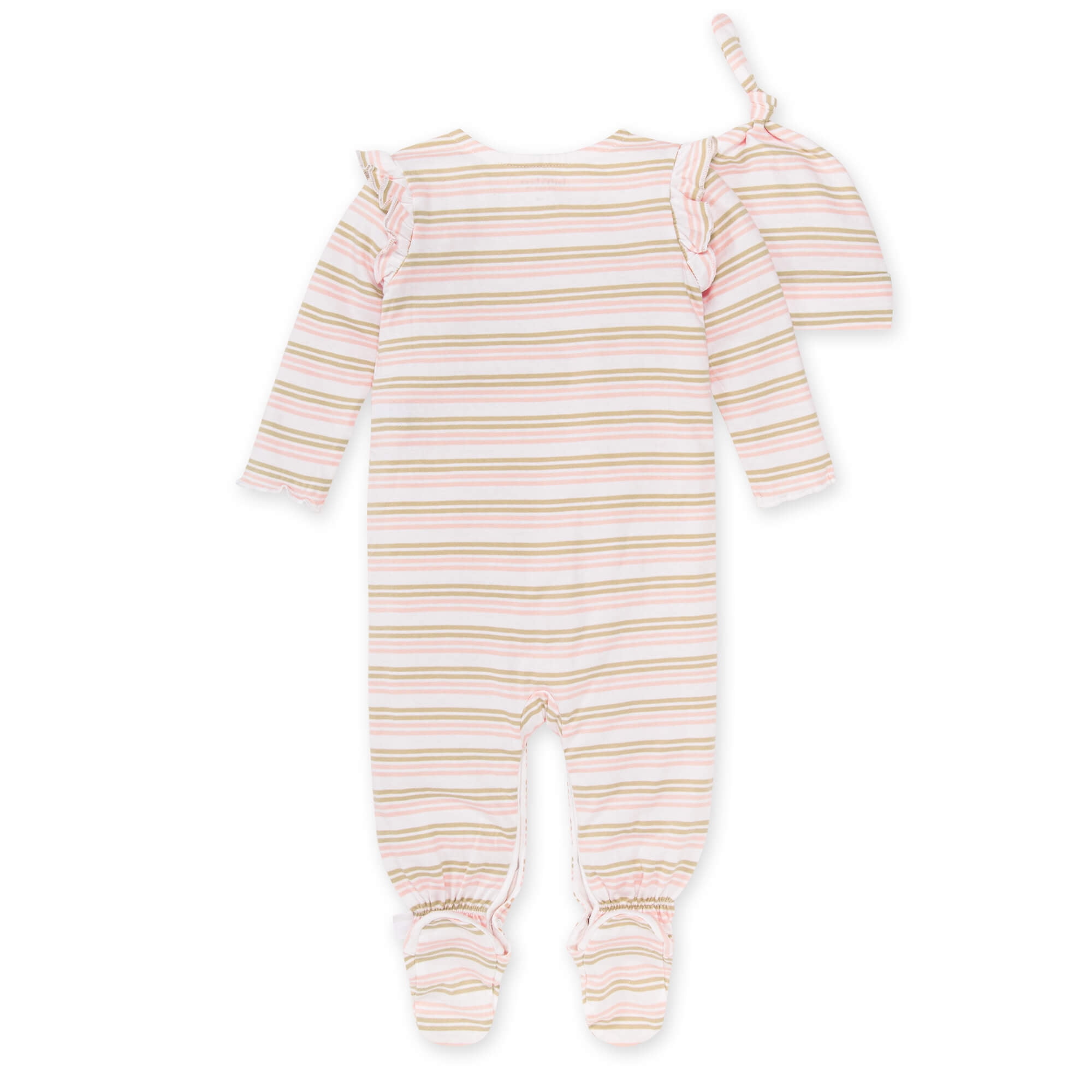 Burt's Bees Baby Organic Cotton Baby Girl Jumpsuit & Knot Top Hat Set, Sizes Newborn-6/9 Months