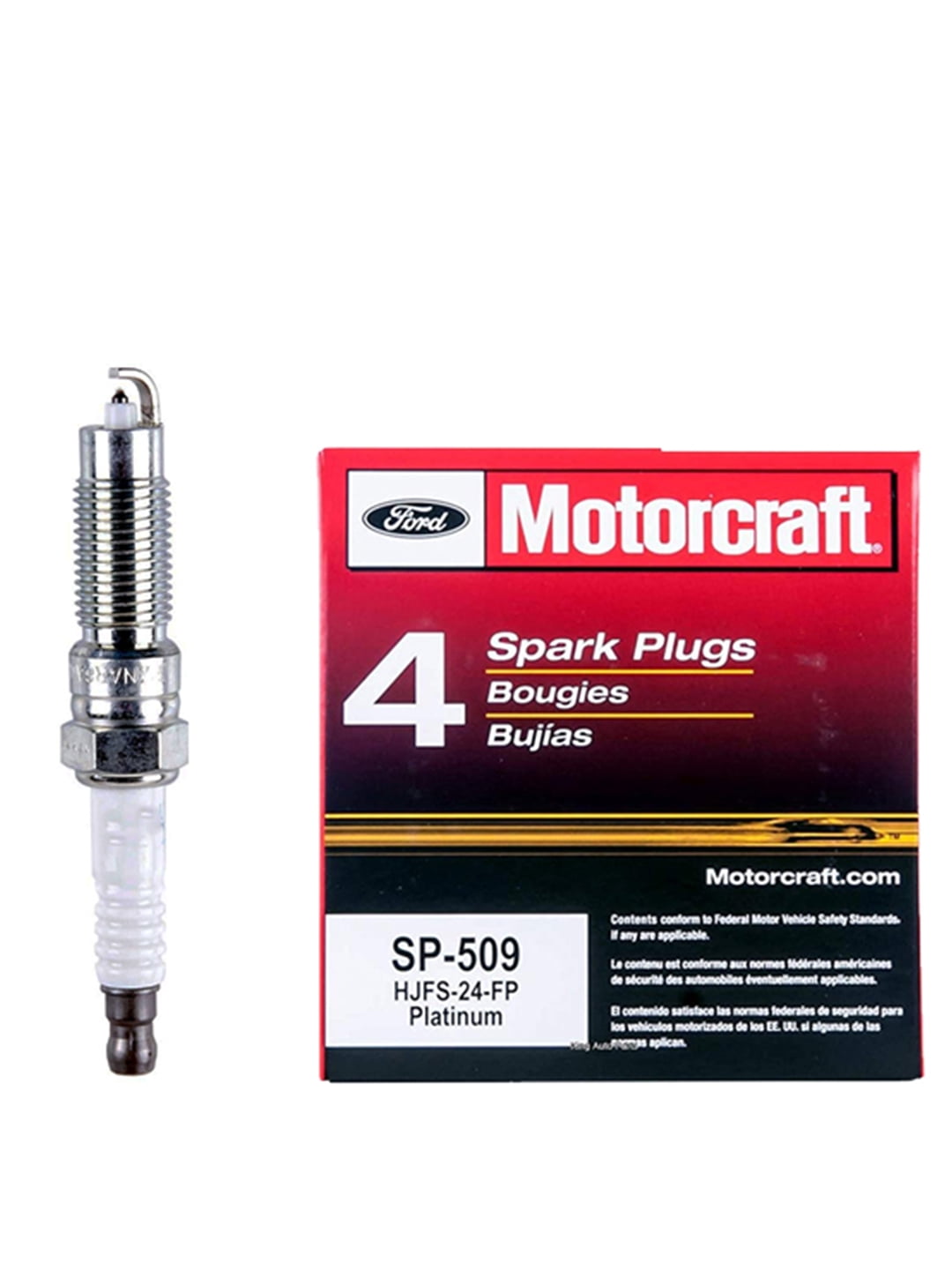 Set of 8 Ignition Coils with Brown Boot & Motorcraft Spark Plugs SP509 For 2008 - 2014 Lincoln Navigator 5.4L V8