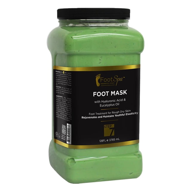 Foot Spa - Mascarilla en crema para pies 128 Oz con aceite de menta y eucalipto - Masaje de pedicura para pies cansados ??y cuerpo hidratante piel fresca - Infundido con ácido hialurónico aminoácidos