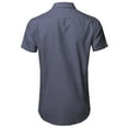 thumbnail image 3 of FashionOutfit Men's Casual Basic Button Collar Chambray Short Sleeve Shirt, 3 of 4