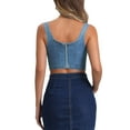 thumbnail image 3 of INSPIRE CHIC Denim Corset Tops for Women's Sleeveless Bustier Jean Crop Tank Top, 3 of 4
