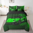 thumbnail image 2 of Castle Fairy Green Racing Car Boy Bedding Comforter Set,Car Full Bedding Set, 2 of 8