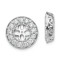 14K White Gold Earring Jackets & Enhancers Women'S Diamond, Lab Grown Round