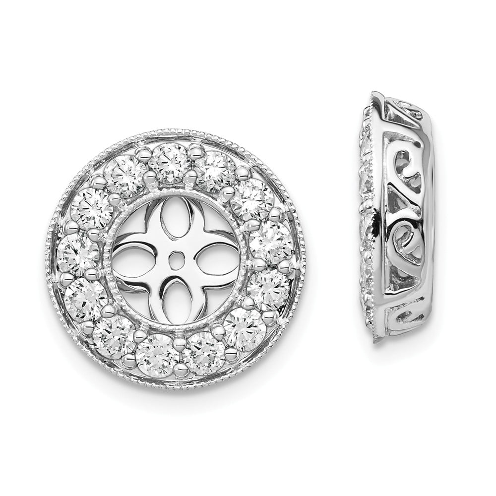 GemApex 14K White Gold Earring Jackets & Enhancers Women'S Diamond