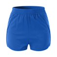 thumbnail image 6 of Jxximdong Shorts for Women Womens Running Workout Elastic Waist Pants Shorts Athletic Pocket Pants Blue L Pants, 6 of 8