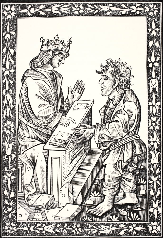 Solomon And Marcoul Facsimile Of A Wood Engraving In The15Th Cenutry Edition Of The Dictz De Salomon Et Marcoul From Science And Literature In The Middle Ages By Paul Lacroix Published London 1878 Can