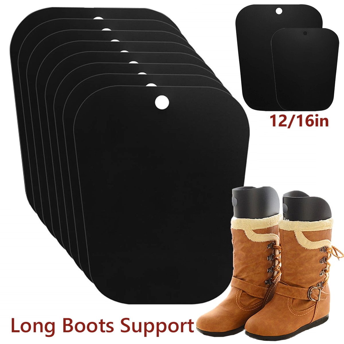 6 inches Black PVC Boots Stand Holder High Boot Inserts Support Automatic Stand Support Shaper Shoe Trees Tall Short Boot Shaper Inserts Pad 6 in-20 in 8 Pairs Boot Shaper Inserts 