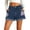 #0130-Blue, variant on Neewe Fashion Independence Day Jean Shorts for Women High WaistButton Fly Raw Hem Denim Shorts