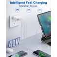 thumbnail image 4 of Bloque de carga USB C Kuewtya de 40 W, paquete de 2, 4 puertos tipo C, blanco, 4 of 7