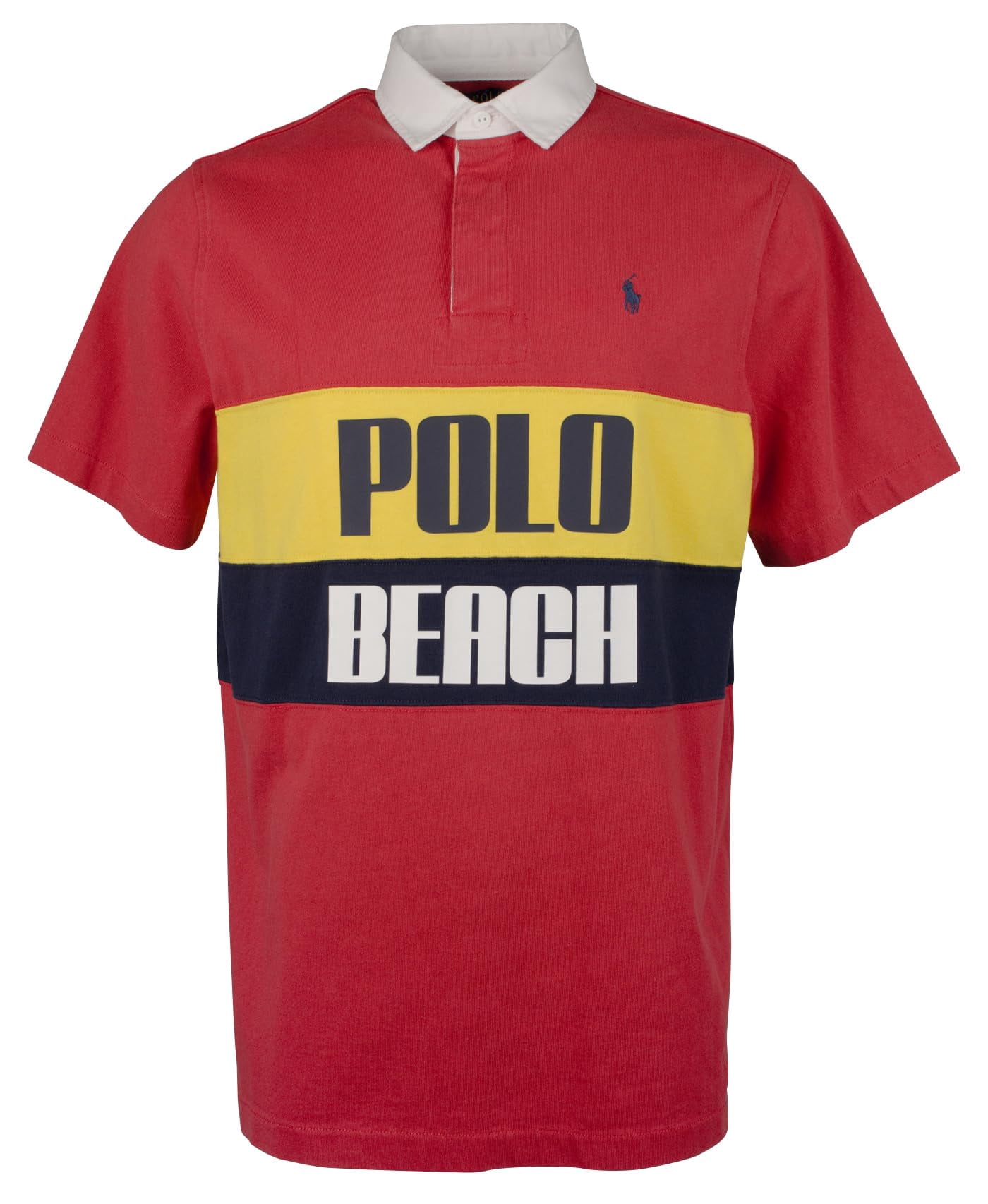 ウェア Polo by Ralph Lauren  BEACH Rugby Men's Classic Fit Short Sleeve Polo Shirt RdMlt Large - Walmart.com