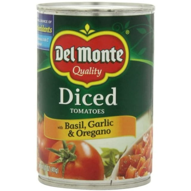 Del Monte Diced Tomatoes Basil, Garlic And Oregano, 14.5Ounce (Pack Of