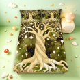 thumbnail image 5 of Homewish Boho Nature Tree Bed Sheets,Green Watercolor Ombre Full Size Sheets,4-Piece,1 Flat Sheet, 1 Fitted Sheet and 2 Pillowcases, 5 of 6