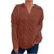thumbnail image 2 of Suéter de cuello en V para mujer, suéter de punto de manga larga a la moda con cuello en V, suéter, tops para mujer, 2 of 5