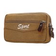 thumbnail image 2 of Riñonera de lona informal para hombre al aire libre, monedero para teléfono, cinturón, funda con cremallera (caqui), 2 of 4