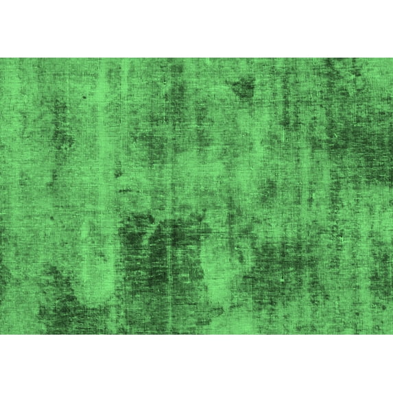 Ahgly Company Indoor Rectangle Abstract Emerald Green Modern Area Rugs, 2' x 4'