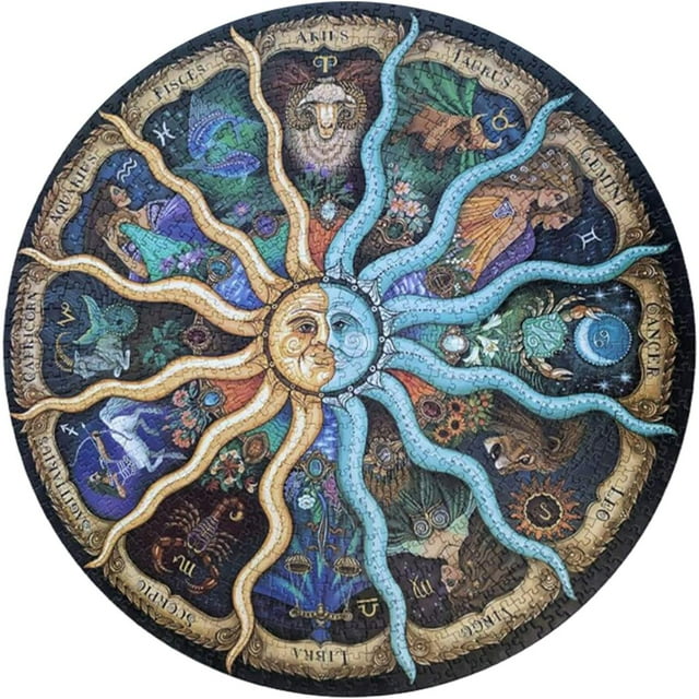 Cerem 1000 Pieces Jigsaw Puzzle - Round Art Puzzle for Wall Decor - Difficult and Challenge Game - Large 27 Inch - Constellation