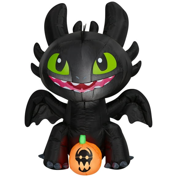 Gemmy Airblown Inflatable Stylized Toothless w/JOL Universal, 3 ft Tall, Multicolored