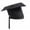 Black, variant on Unisex Graduation Cap Adjustable Tassel Mortarboard Style High Crown Cap For Adults Kids School Academic Ceremony Sun Hat Headwear