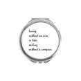 thumbnail image 1 of Quote People Must Live With An Aim Hand Compact Mirror Round Portable Pocket Glass, 1 of 3