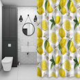 thumbnail image 4 of Yellow Lemon Shower Curtain for Bathroom Decor, Floral Leaf Summer Fruit Farmhouse Grey Plaid Waterproof Fabric Shower Curtain, 36"x72" Set with 12 Hooks, 4 of 9