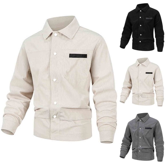 RYDCOT Men's Vintage Corduroy Notched Lapel Button Down Business Blazer Jacket Sport Coat Khaki