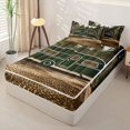 thumbnail image 2 of Homewish Camping RV Zipper Full Size Comforter Sets with Fitted Sheet and 2 Pillowcases For Travel Trailers,Abstract Jungle Leopard Print Zipper Bedding Set,Lightgray Reversible,4-Piece, 2 of 7