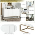 thumbnail image 5 of EUROCO 47.2'' Modern Sideboard Storage Buffet Cabinet, Particle Board Buffet Cabinet with 4 Doors, Adjustable Shelves and Gold Metal Legs for Dining Room, Entryway, White, 5 of 8