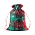 thumbnail image 1 of GG375 Bolsa de regalo con calendario de Adviento de Navidad, bolsas de almacenamiento con cordón de algodón a cuadros rojos y negros, bolsa de regalo de dulces de Navidad de Papá Noel, 1 of 4