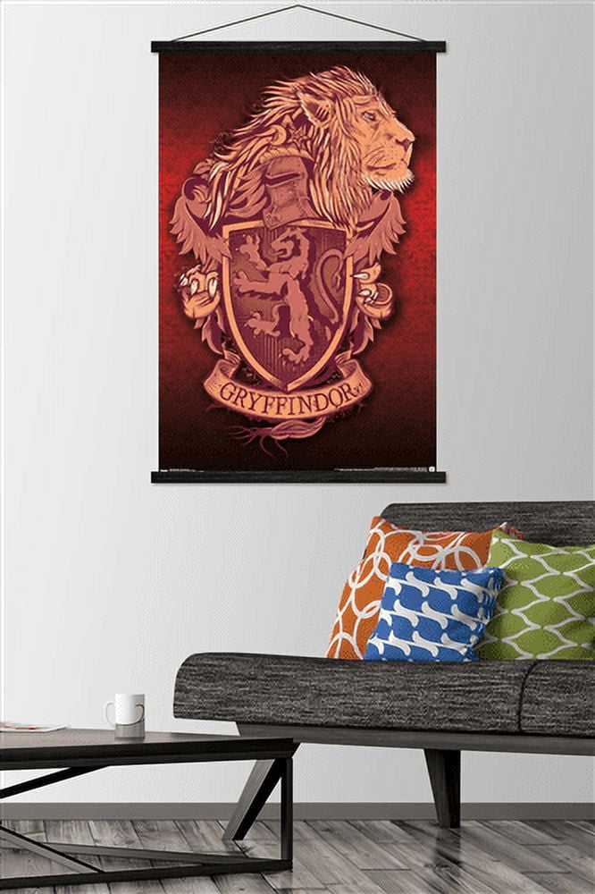 The Wizarding World: Harry Potter - Gryffindor Lion Crest Wall Poster with Magnetic Frame, 22.375" x 34"