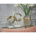 thumbnail image 3 of Sagebrook Home Metal 18"H Disc W/ Marble Base, Gold, 3 of 3