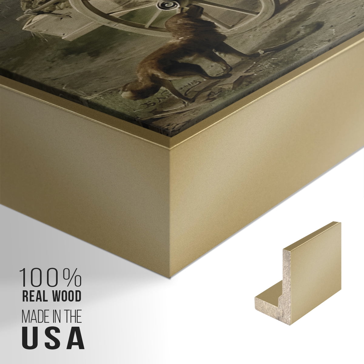 Vintage Landscape-CCXLIX By Wexford Home Framed in Gold Wood Gallery Wrapped Canvas 17 in. x 25 in.