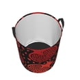 thumbnail image 5 of LNWH Laundry Basket, Red Pomegranate Print Art Pattern Foldable Laundry Hamper with Handles Waterproof, Small Size, 5 of 8