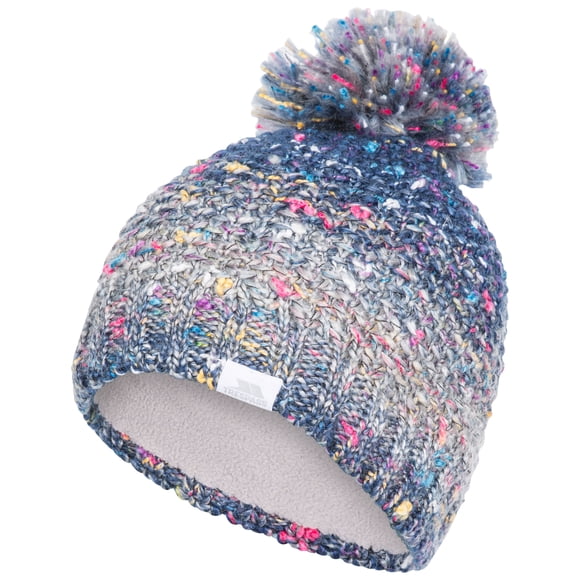 Trespass Womens Knitted Beanie Zabella - Dual Style Beanie or Slouch, Woven Tab, Icelandic Yarn, Super Soft, 100% Polyester Lining, 100% Acrylic Outer & Pom-Pom