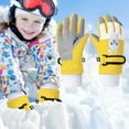 thumbnail image 2 of Likimi Toddler Kids Boys Girls Gloves Print Thick Thermal Relaxed Gloves Fall Winter Ski Gloves Size 6-8 Years Yellow, 2 of 3