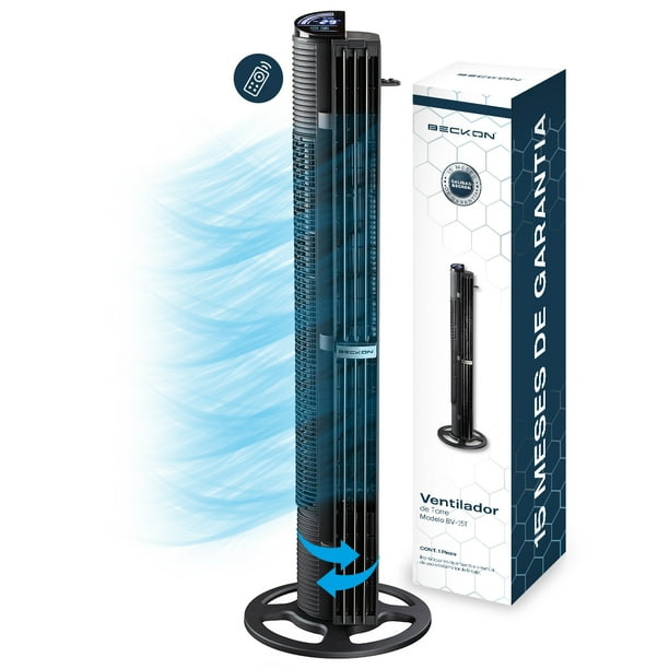 Ventilador de torre TURBO POWER 6 velocidades +control remoto +oscilación modos de uso con display LED - 102cm Beckon